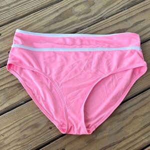 Old Navy Pink High-Waist Bikini Bottoms with White Trim